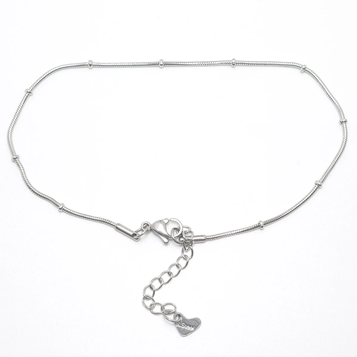 

304 Stainless Steel Anklet For Women Silver Color Round Summer Beach Anklet Bracelet on the leg Butterfly Barefoot , 1 Piece