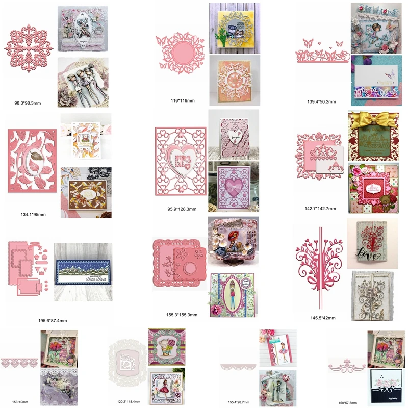 Микс кружева цветок Сердце вырезанные квадратные Круглые Искусственные штампы