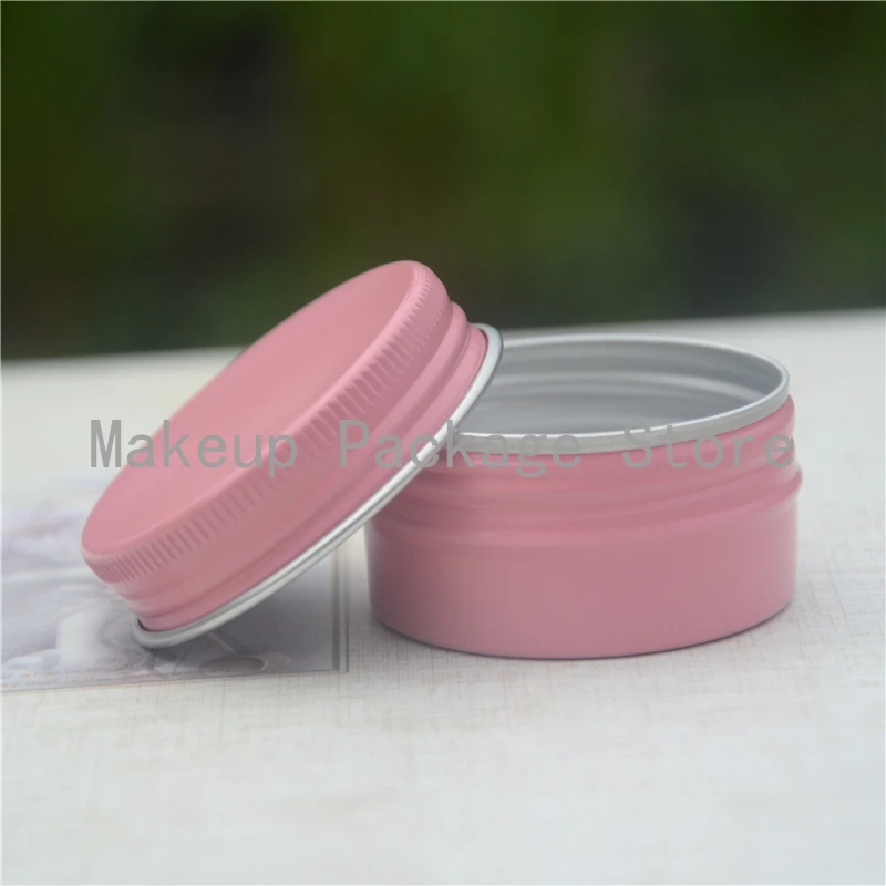 

30g refillable box pink empty round aluminum metal tin cans pink bottle 30ml cosmetic cream box DIY jar Aluminum Lipstick Pot