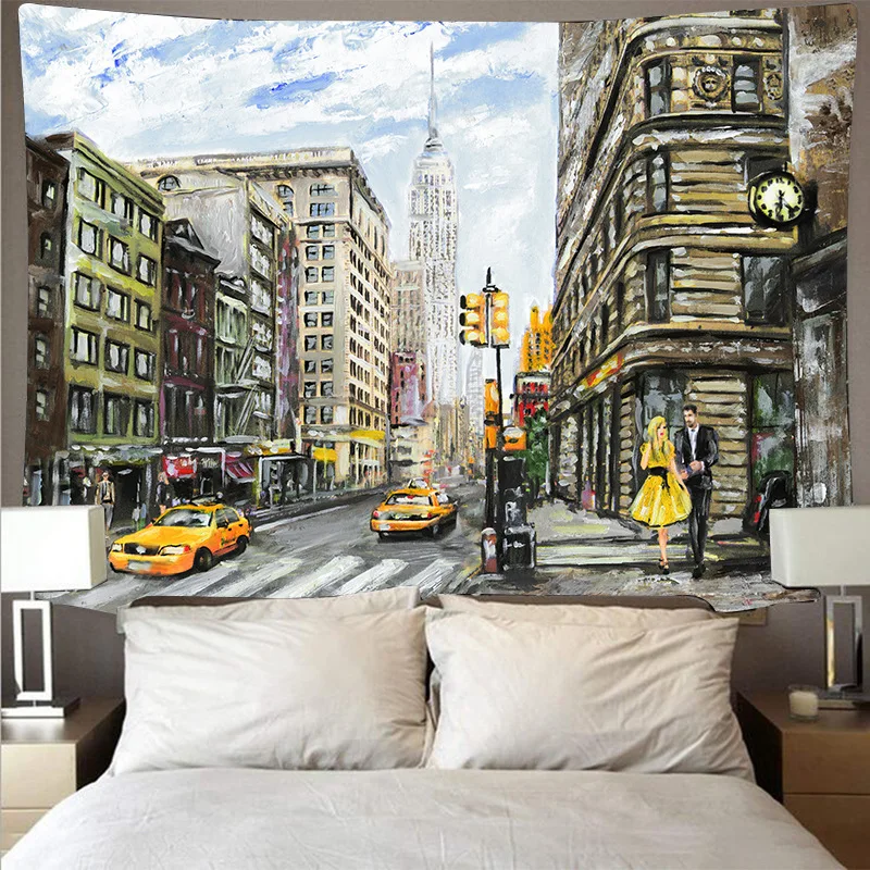 

decoracin nrdica wall blanket tapestry bohemian wall fabric carpet Street view drap mural