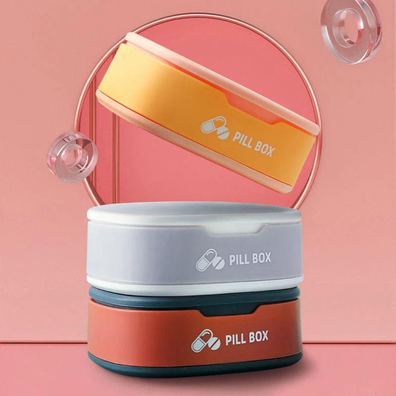 Pill Box Portable Sealed Large-Capacity Mini-Packing Storage Small Medicine Cutter One Week | Дом и сад