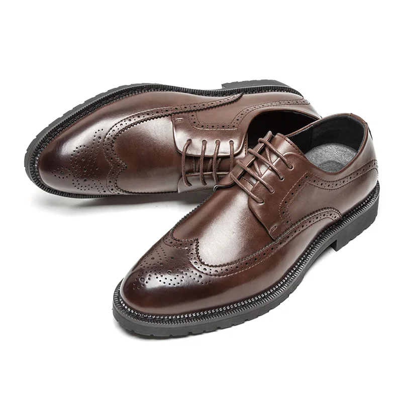 Мужские модельные туфли модные броги мужские деловые кожаные роскошные