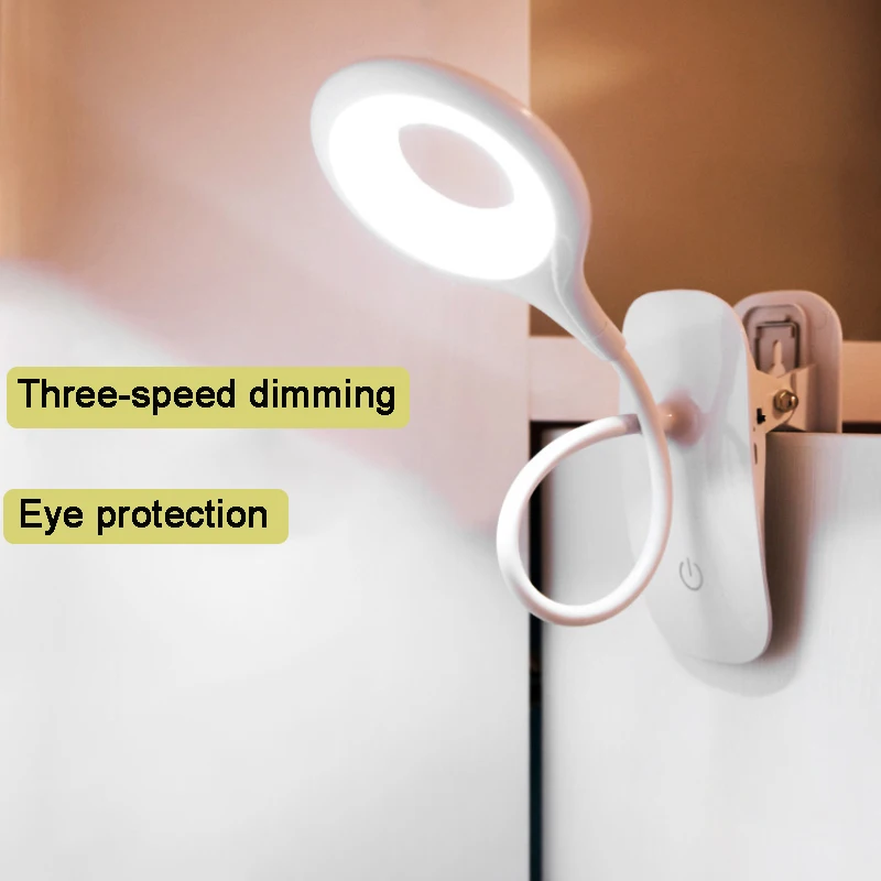 

Led Table Lamp Touch Dimming Usb Rechargeable Clip Foldable Desk Lamp Eye Protection Bedroom Bedside Lamp 18650 Battery