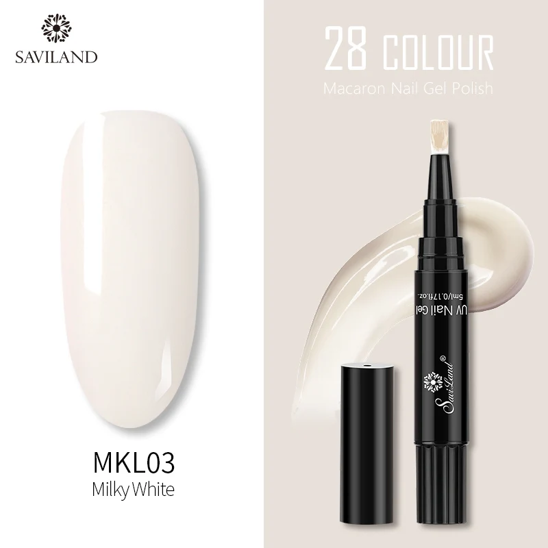 MKL03 SAVILAND 28 цветов блеск Макарон гель лак для ногтей ручка замочить от лак для ногтей праймер верхнее покрытие УФ гель лак для нейл-арта инструменты - Цвет: MKL03