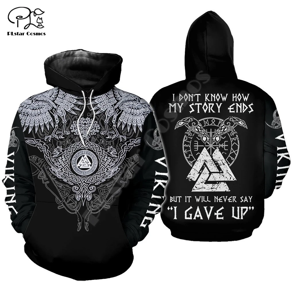 

2020Newest Viking God Odin Tattoo Warrior Retro NewFashion Streetwear Unisex 3DPrint Men/Women Pullover Casual Funny Hoodies A14