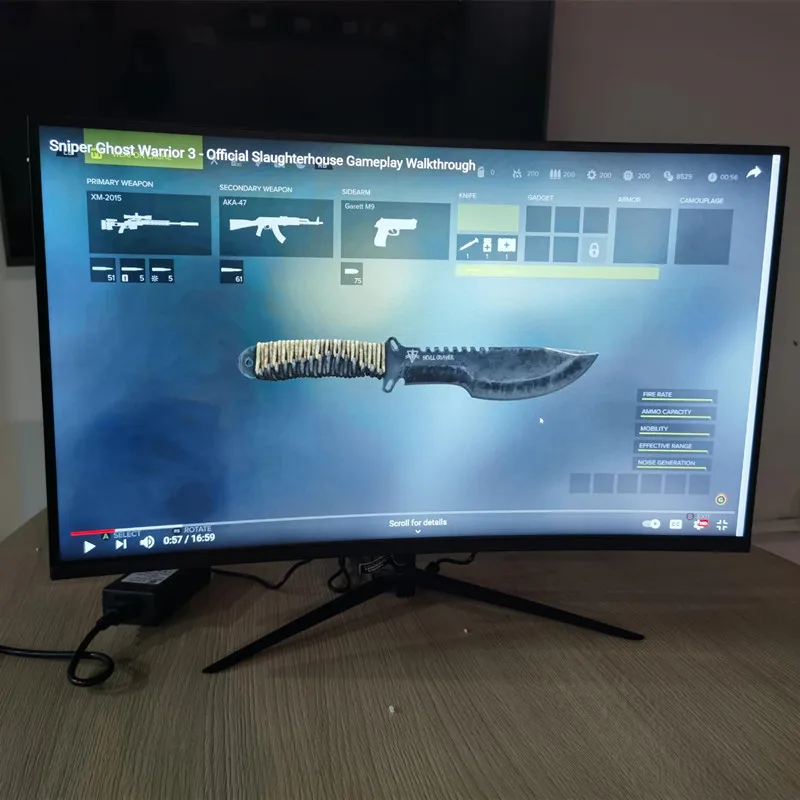 Изогнутый монитор 27 дюймов 144 Гц для ПК игрового компьютера экран дисплея 2K 2560*1440