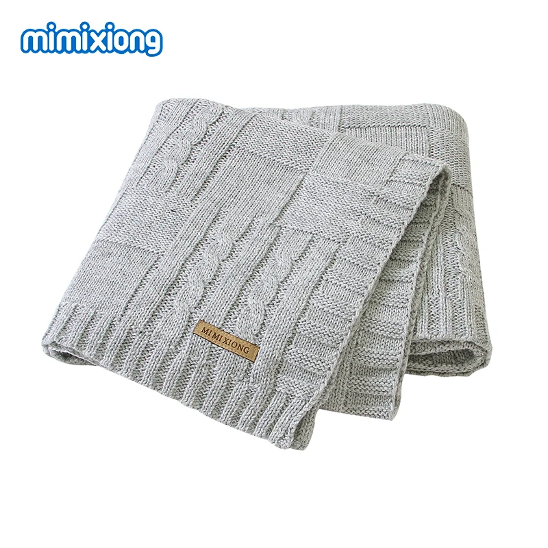 Baby Blankets Knitted Newborn Bebes Stroller Bedding Sleep Cover 100*80cm Solid Infant Swaddle Wrap Blanket Quilt Multi-Function