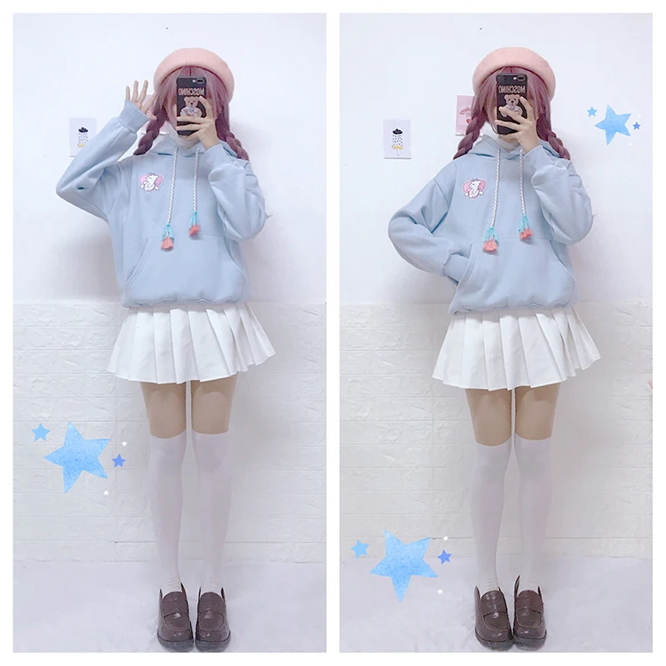 

Lovely girl's sweater lady's purple blue dress warm winter out clothes student's lovely sweater