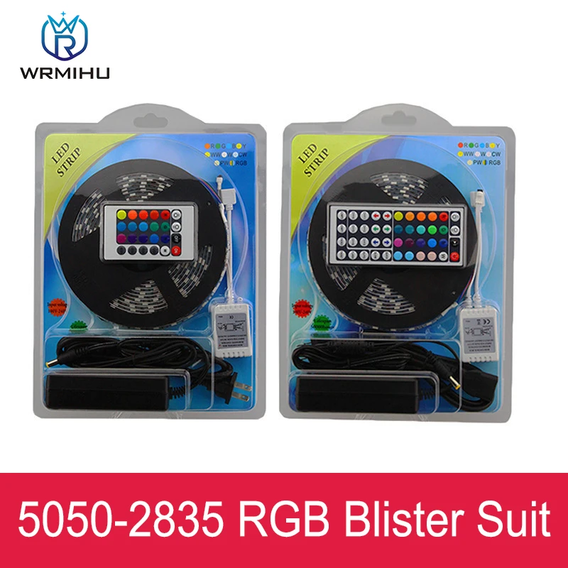 

DC12V SM5050/2835-60leds/m 5m IP65 Waterproof Colorful RGB 24 keys 44 Keys Light Strip +12V 5A Power Supply Suit