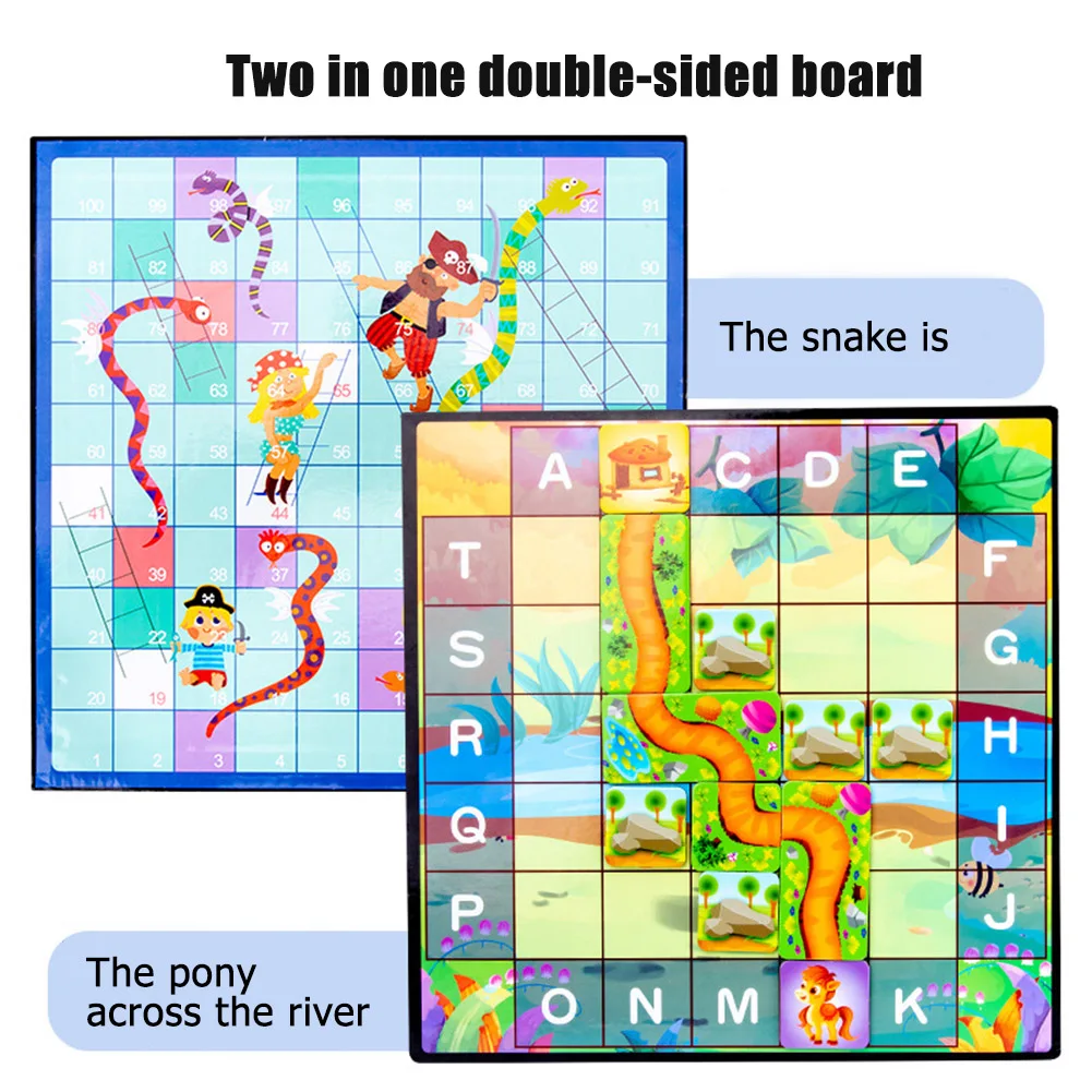 

Family Party Fun Board Game Educational Toys Snake Ladder Flight Chess for Child Funny Colorful Kids Toys Gift