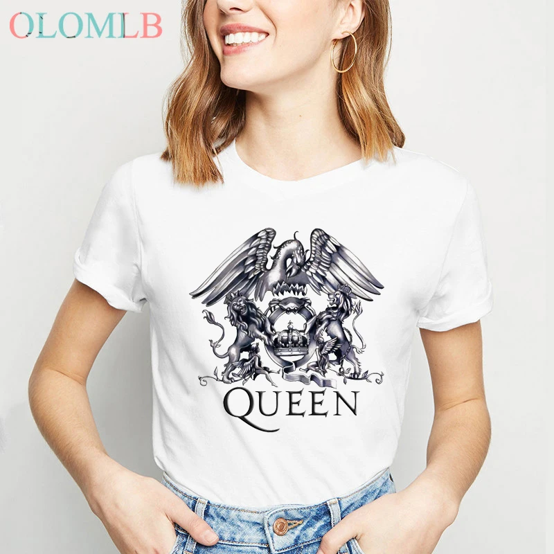 Фредди Меркьюри в queen Группа Футболка Для женщин в стиле хип-хоп рок футболка Hipster Повседневное футболки с забавным принтом femme уличная - Цвет: m920C