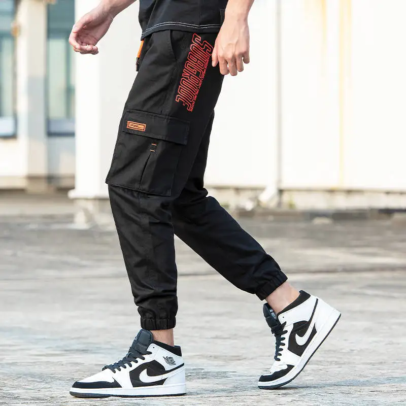 

Fashion Cargo Pants Men Street Style Cotton Jogger Pants Streetwear Men Casual Slim Sweatpants Male High Street Korean Pants
