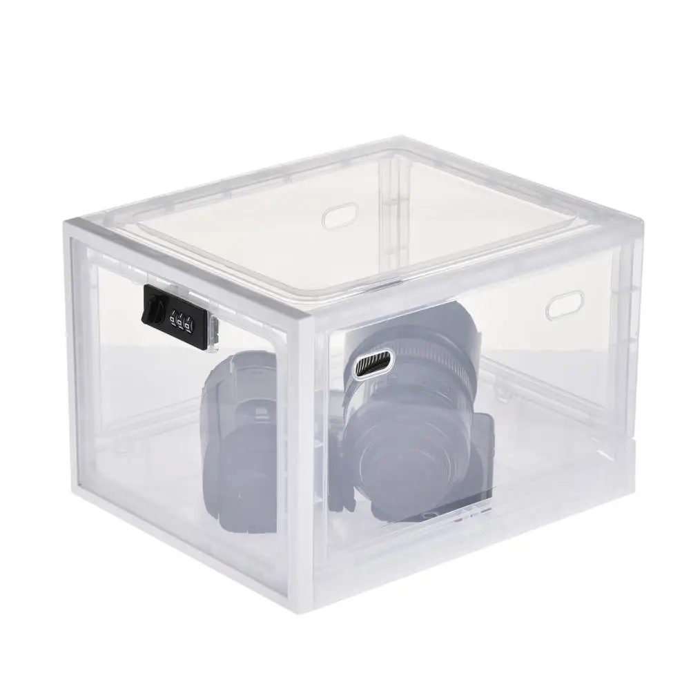 

Transparent Lockable Storage Box Versatile Coded Lock Container For Food Multi Function Lock Box Bin For Mobile Phones Camera