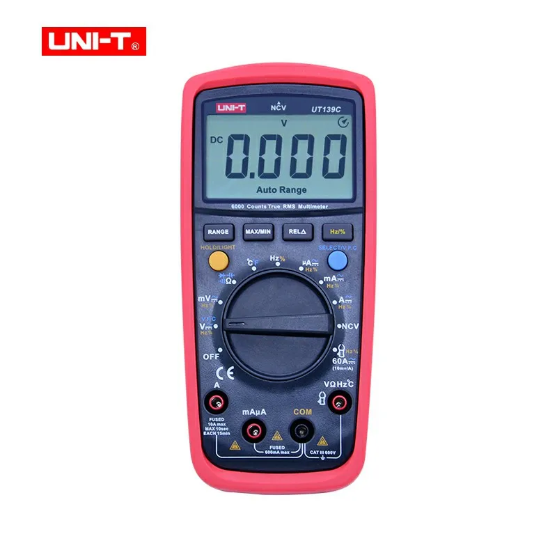 UNI-T UT139C Digital MultimeterTrue RMS Meter Handheld Tester 6000 Count  Auto Range  Voltmeter Temperature Test Free Shipping