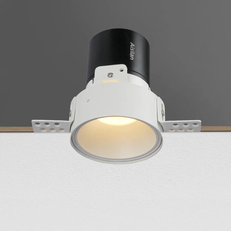 

Aisilan LED Recessed Downlight COB Spot light 7W Nordic Frameless Anti-glare for Living Room Corridor Bedroom Ceiling Lamp