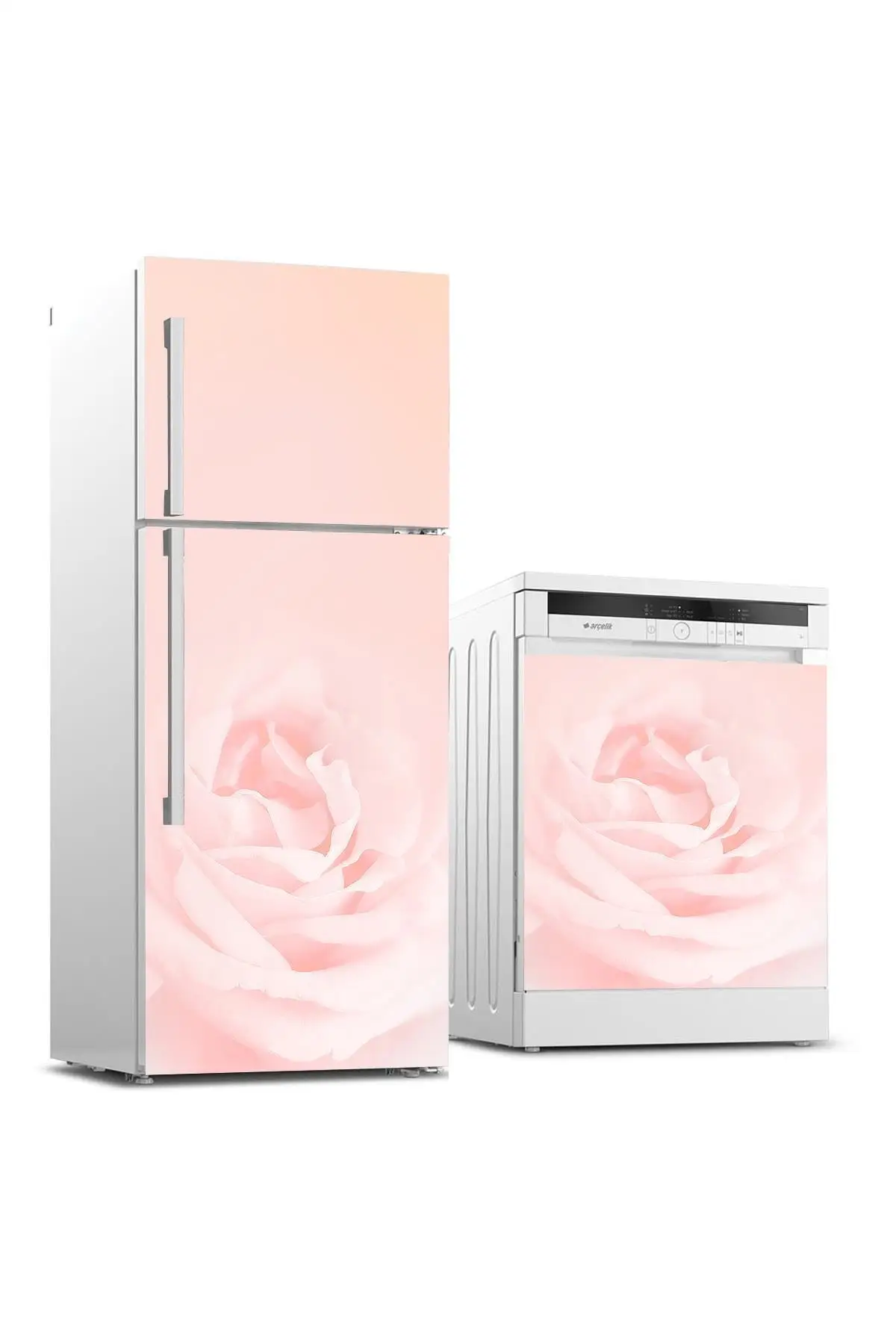 

Refrigerator and Dishwasher Machine Pink Rose Plated Sticker Tag