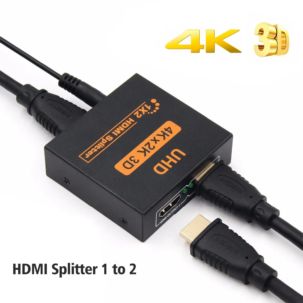 HDMI 4K сплиттер 3D UHD HDMI коммутатор 1X2 1X4 3D двойной дисплей HD 1080p видео для HDTV PS3 Xbox адаптер коммутатор сплиттер коробка
