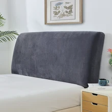 Solid Color Plush Thicken Elastic All-inclusive  Cover  Bed Head Back Protection Dust Cover Headboard Cover