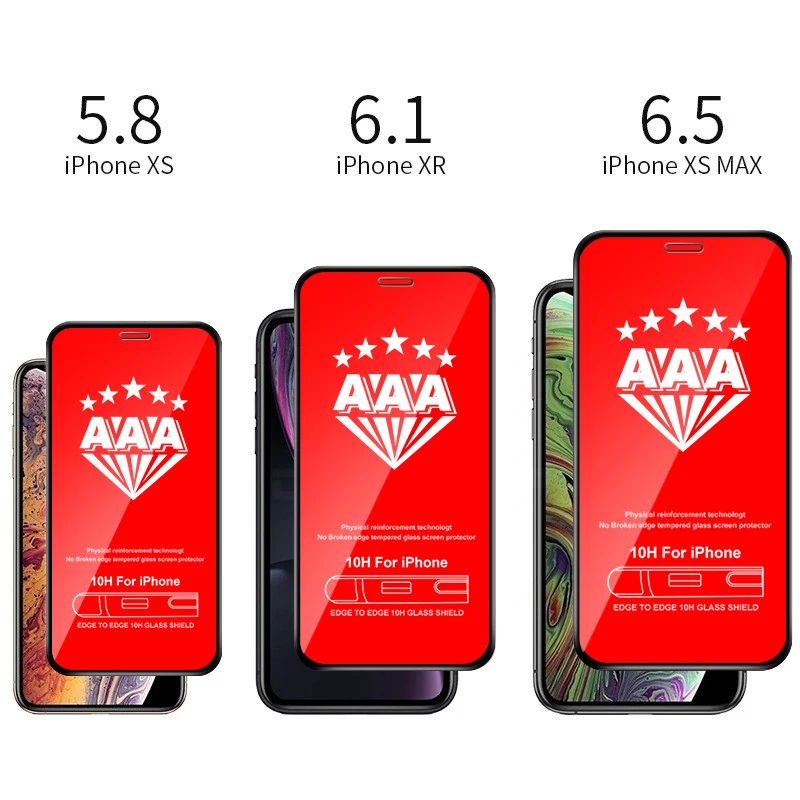 AAA+ Полное покрытие закаленное стекло для iphone 11 Pro X XR XS MAX стекло iphone 11 Pro защита экрана защитное стекло на iphone 11