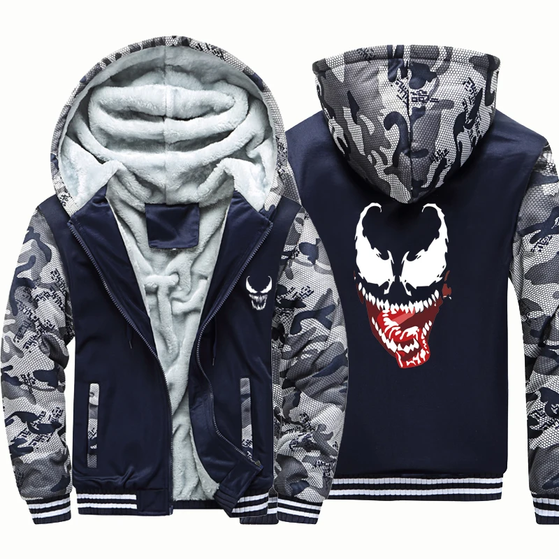 Мультфильм venom super hero утепленная толстовка с аппликацией Повседневная зимняя