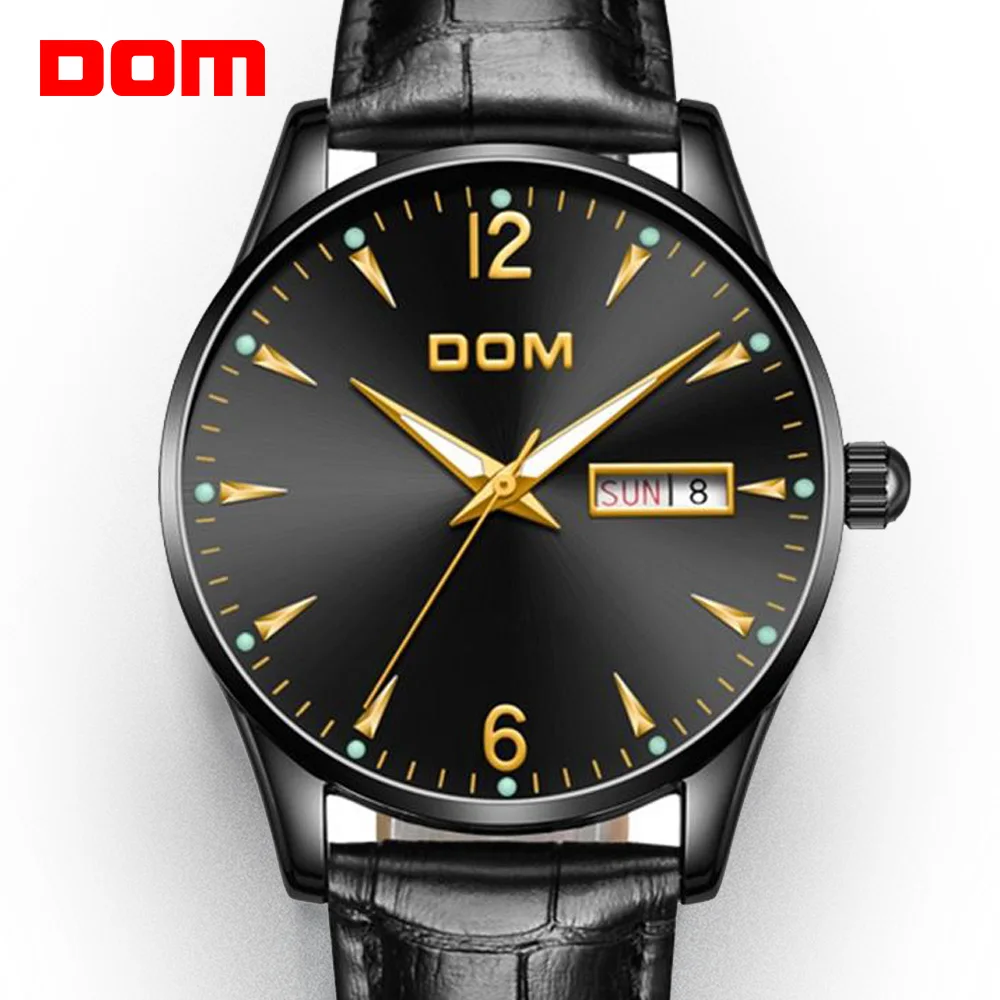 DOM мужские модные спортивные часы кварцевые с календарем повседневные