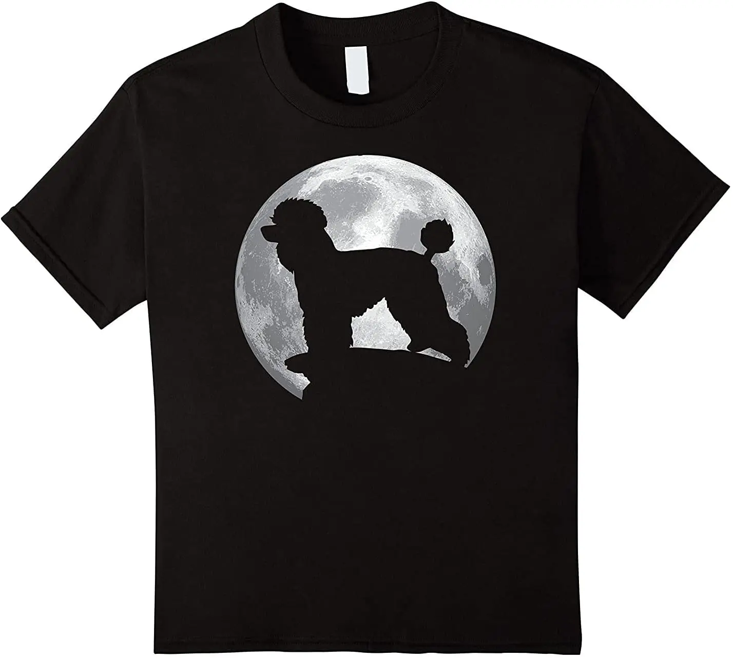

Men Fashion Tshirts Funny Streetwear Poodle and Moon T-Shirt Poodle Dog Costume American T Shirt Black Black