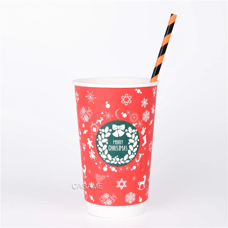 25 шт. Полосатые Бумажные соломинки оранжевые черные полосы для вечеринок на