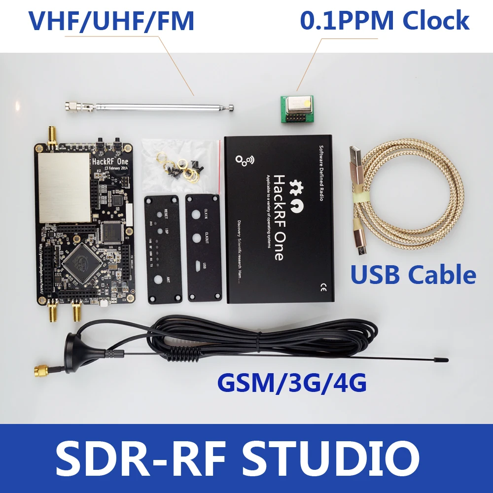 HackRF One usb platform reception of signals RTL SDR Software Defined Radio 1MHz to 6GHz software demo board kit dongle receiver