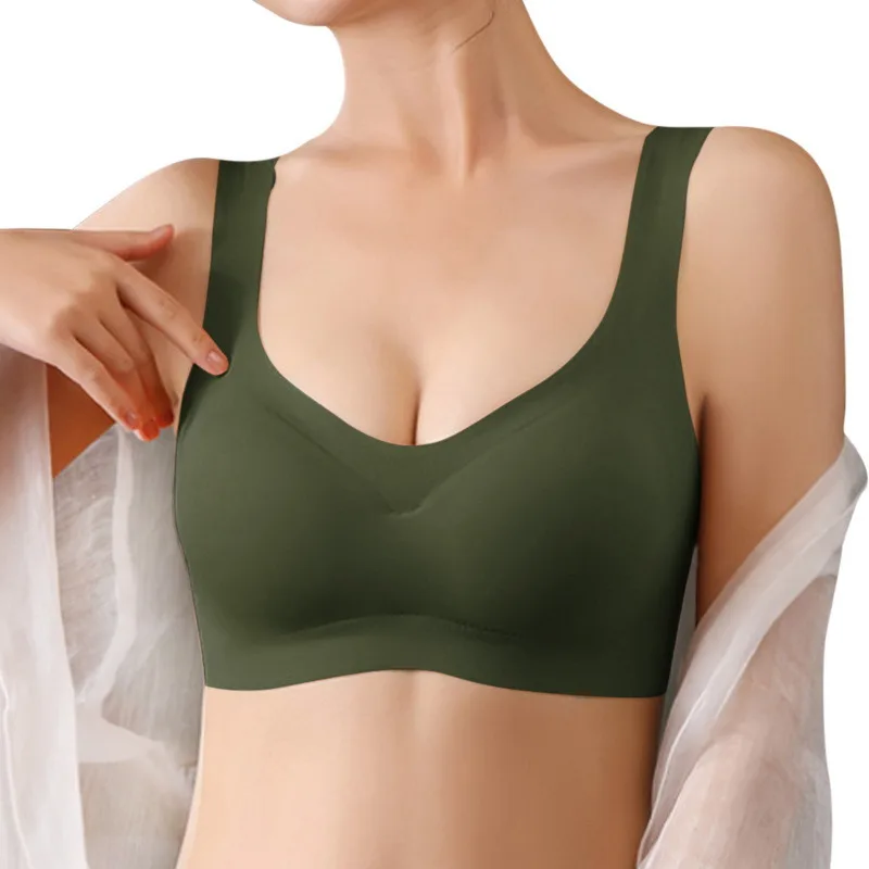 

Bras For Women Seamless Comfortable Gathered Bra Women's Top Female Lingerie Push Up Bralette Sports Bra Soft Vest Brassiere