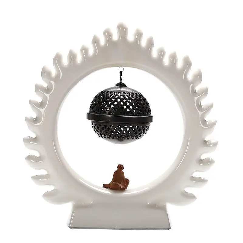 

Led Backflow Incense Burner With Led Light Ceramic Smoke Waterfall Incense Cone Holder 20 Cones Porcelain Censer Home Furnishing
