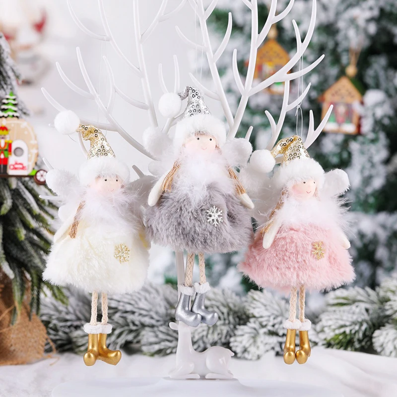 

1PC Christmas Angel Doll Hanging Party Ornaments Christmas Decoration Xmas Tree Pendants Angel Plush Doll Creative Kids Gift