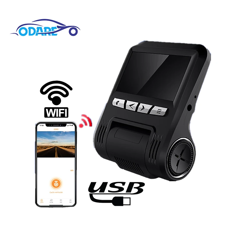 Odare Двойной объектив Видеорегистраторы для автомобилей WI FI приборной панели