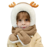 baby warm hat kids girl boy cartoon scarf earflap hood beanie lined micro fleece hats for cold weather winter toddler snow hat