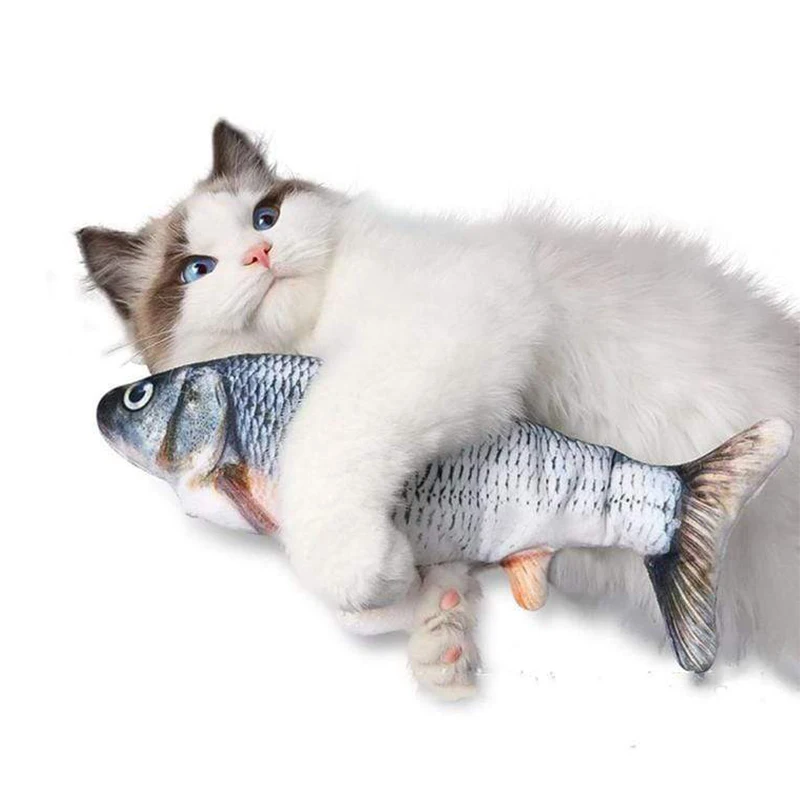 

Moving Cat Kicker Fish Toy Realistic Tiny Tuna Flopping Fish Kitten Pet Cat Dog Toy Interactive Fun Toy for Cat Exercise Playing