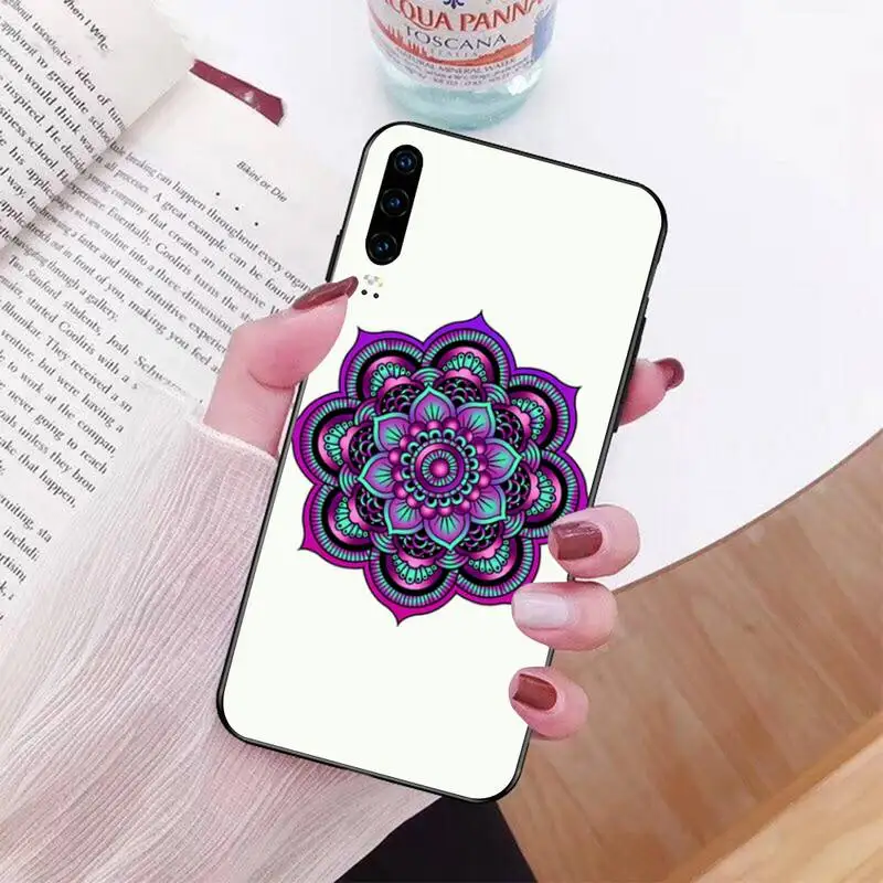 HPCHCJHM цветочный Рисунок Мандала хна черный ТПУ мягкий чехол для телефона Huawei Honor 20