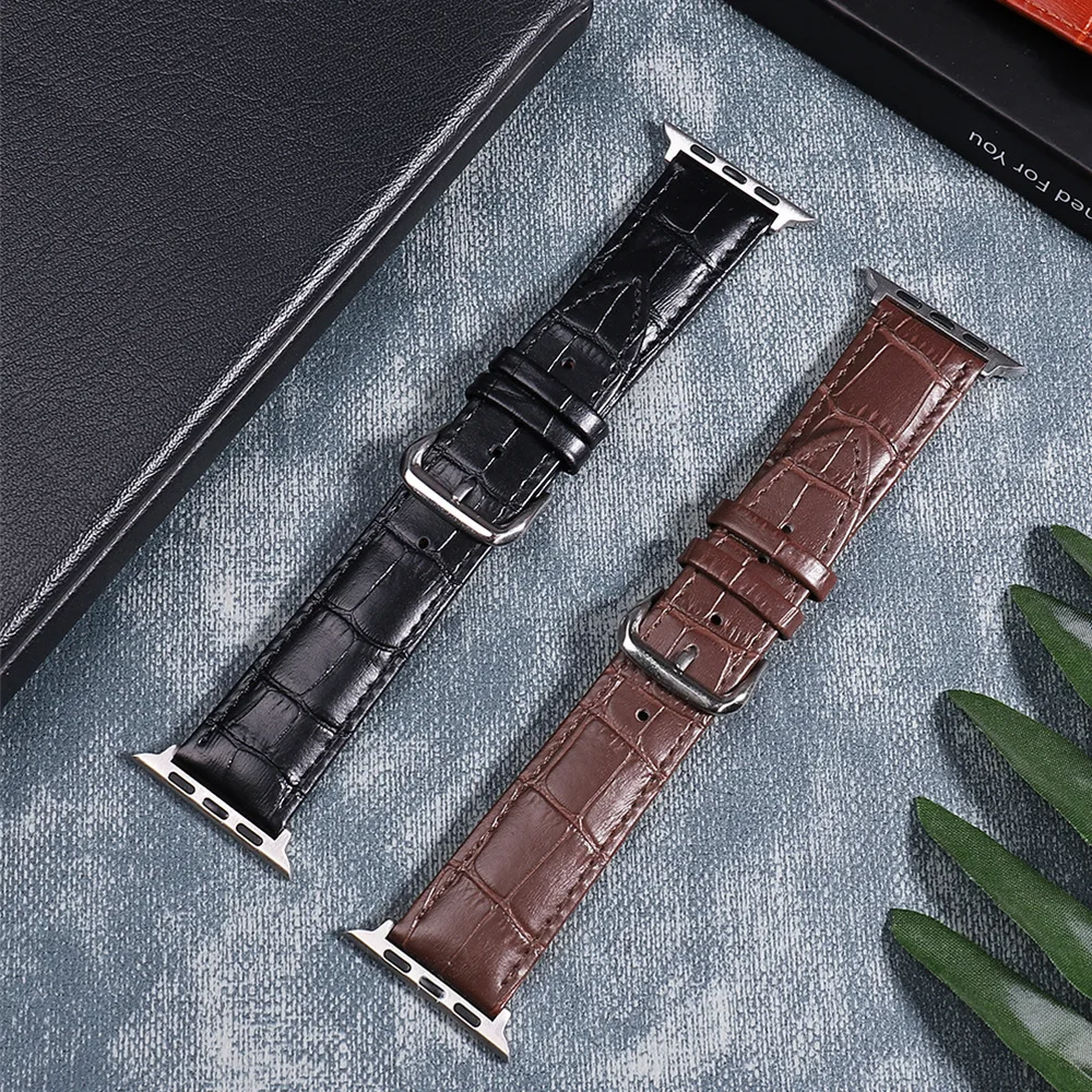 Кожаный ремешок для Apple Watch 38 мм 40 42 44 band 4/5 iWatch 1/2/3/4/5 series 38/40/42/44 мм|Ремешки часов| |