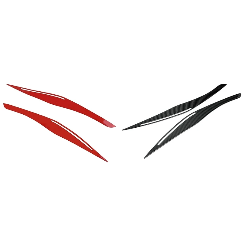 

2PCS Car Headlight Eyebrow Carbon Fiber Light Eyebrow Eyelid Cover Trim for BMW- 3 Series E90 E91 2009-2012