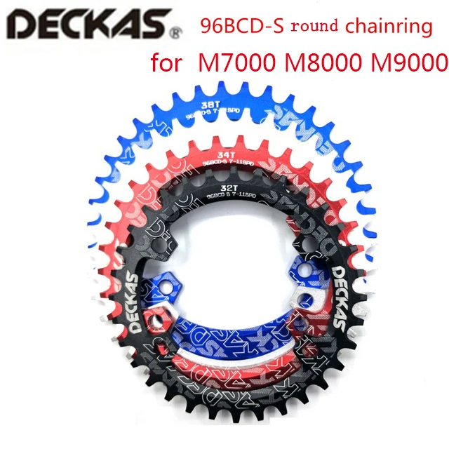 Deckas Круглый горный велосипед Φ BCD 96 мм 32/34/36/38T 96bcd 7 11 скорость для кривошипа M6000 M7000