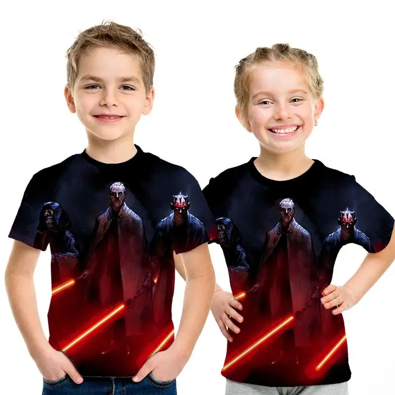 Звездные войны 3D imprimir bien de los hombres/las nias Топы Camiseta de manga corta Caballero Jedi imprimir nios camiseta de moda