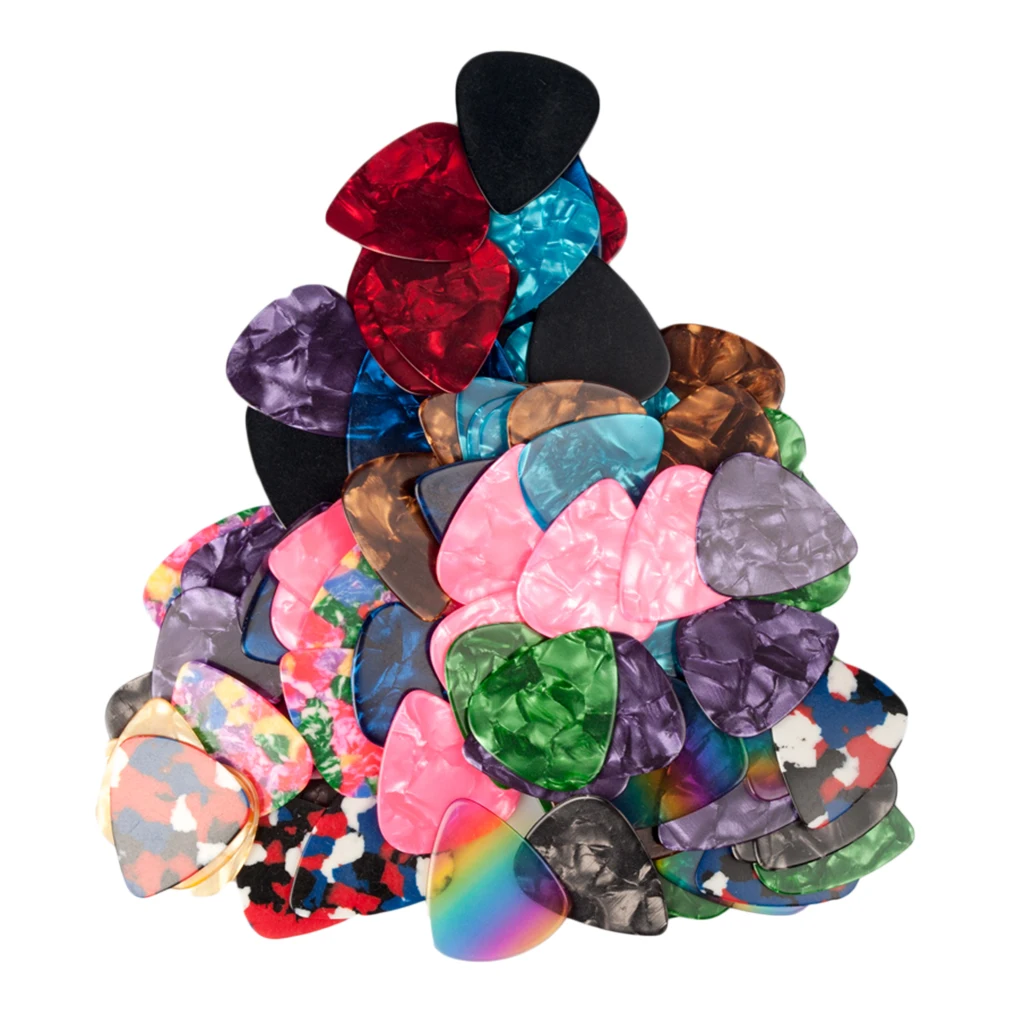 

100 шт./лот микс целлулоидных электрогитарных медиаторов, классические аксессуары, детали