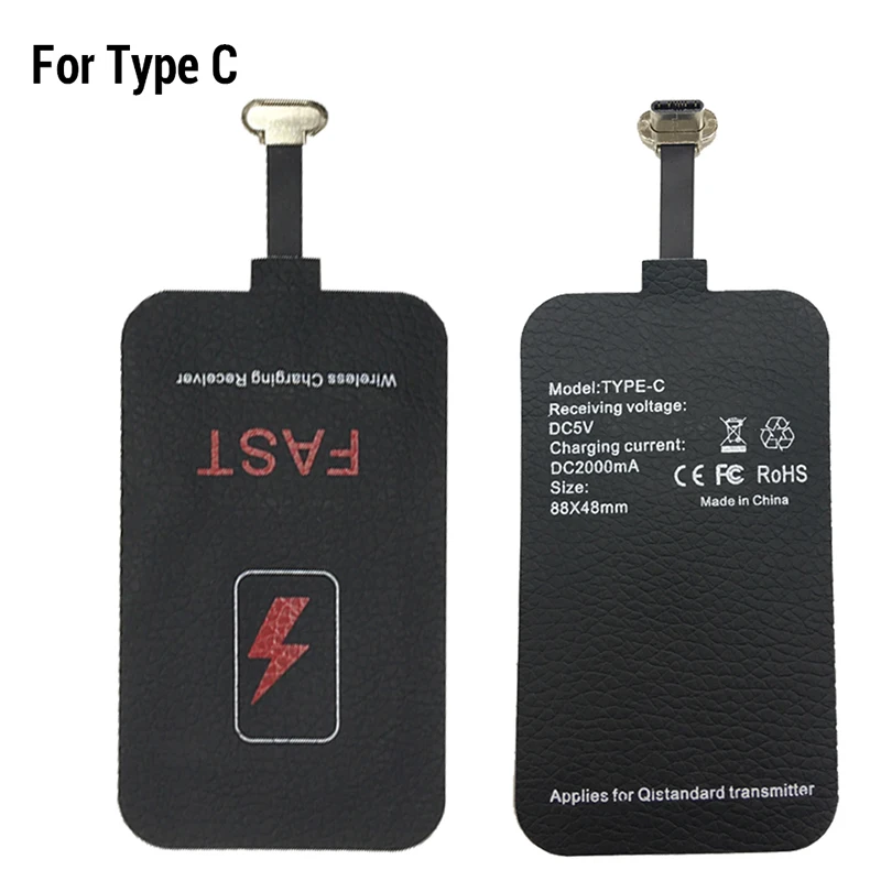 Qi Быстрое беспроводное зарядное устройство приемник катушка Коврик Micro usb тип A B Тип C беспроводной зарядный адаптер коврик для iPhone 7 6 Plus 5 5S 5C