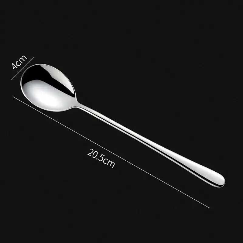 

Household 304 Stainless Steel Long Handle Creative Korean Style Small Spoon Adult Eating Net Red Spoon Soup Spoon