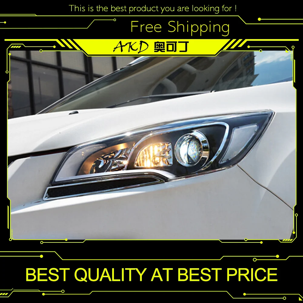 AKD автостайлинг для Ford Escape фары 2014 Kuga Cob дизайн светодиодный ные DRL Биксеноновые