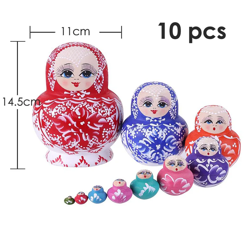 27 стилей, деревянные Matryoshka для мальчиков и девочек, куклы, игрушки, русские Матрешки, лучшие пожелания, подарок на Рождество и год, ручная работа - Цвет: 10