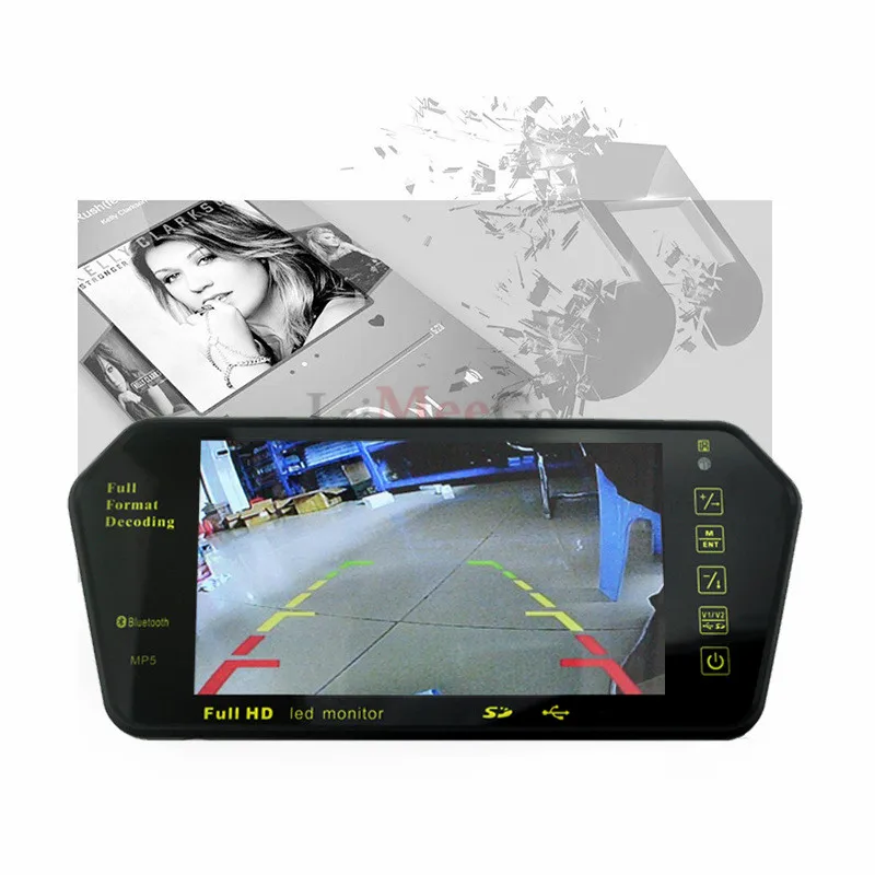 7-дюймовый Bluetooth автомобильный монитор Viedo MP5 плеер TFT LCD цветное зеркало заднего