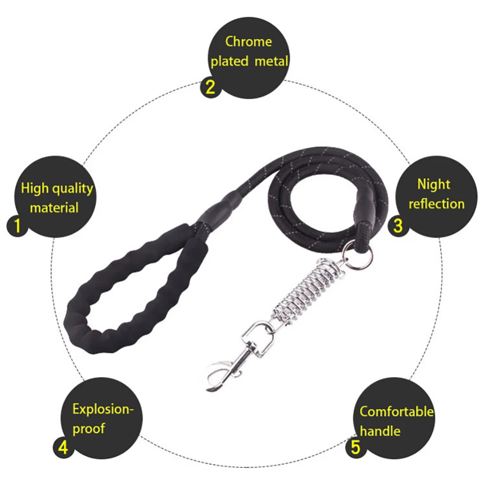 Поводок для домашних животных светоотражающий прочный поводок собак 1 5 м длинный
