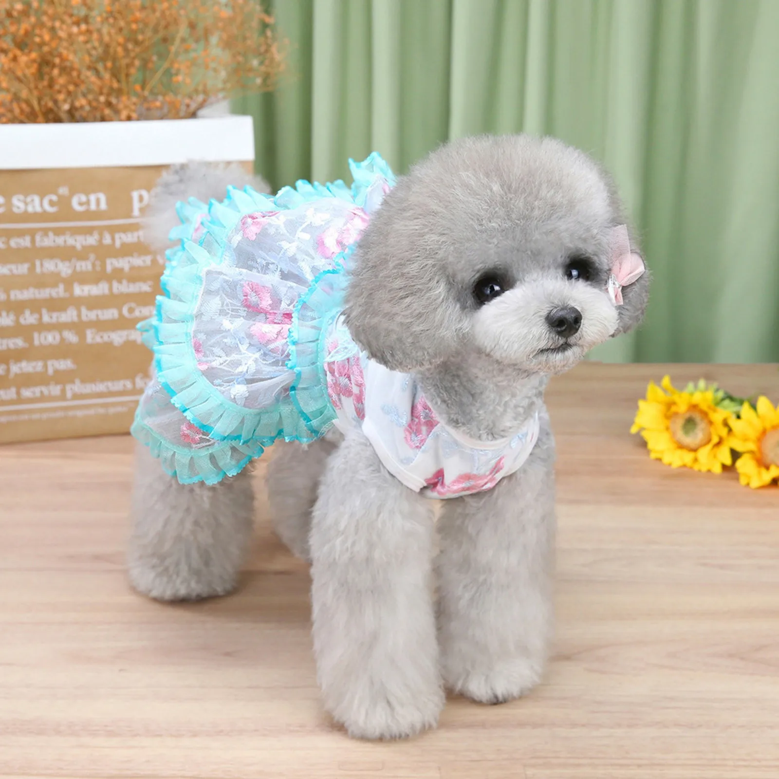 Мода собака одежда летнее платье с юбкой пачкой собаки кошки принтом собачка