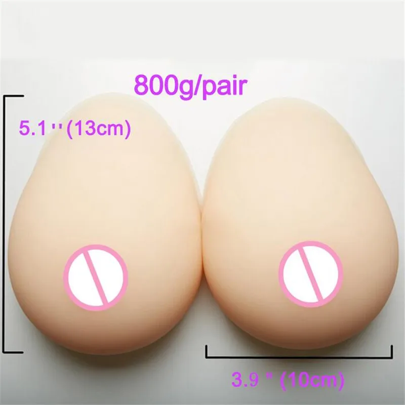 2020 800g White Silicone Breast Forms Prosthesis Fake Boobs Enhancer Super Soft Lifelike Mastectomy For Crossdresser Drag-Queen
