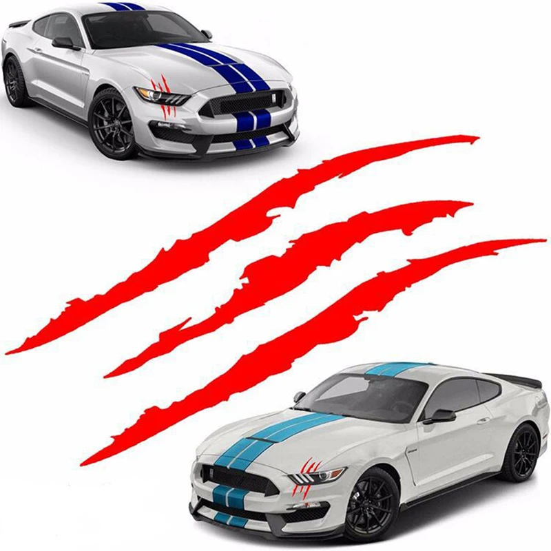 

40x12cm Car Light Eyebrow Claw Scratch Sticker Stripe Funny Waterproof Sticker Creative Car Accessory 5 Colors Available