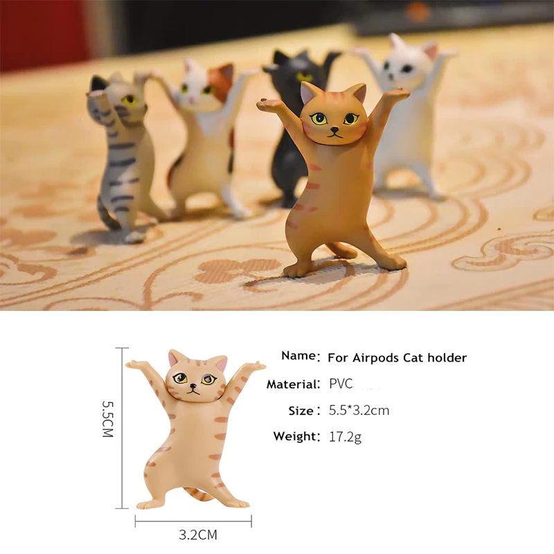 Держатель для ручек Qualia Cartoon Cat Pen Holder Bracket Funny Cute Kawaii Decor Decoration Handmade Enchanting Coffin Dance Doll Toys.
